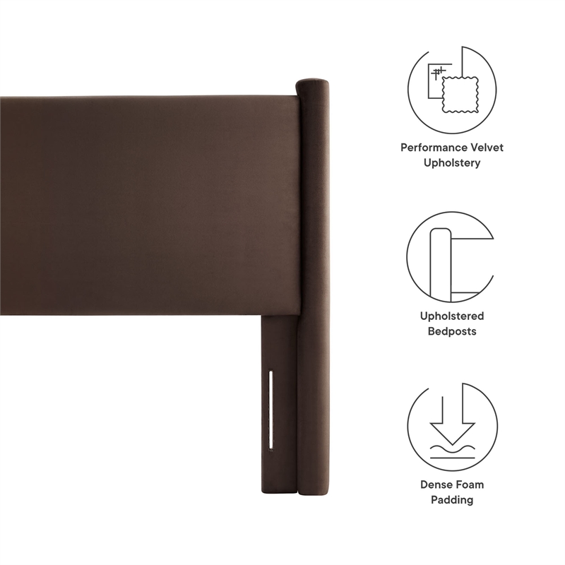 Rael Full Headboard in Chocolate Brown