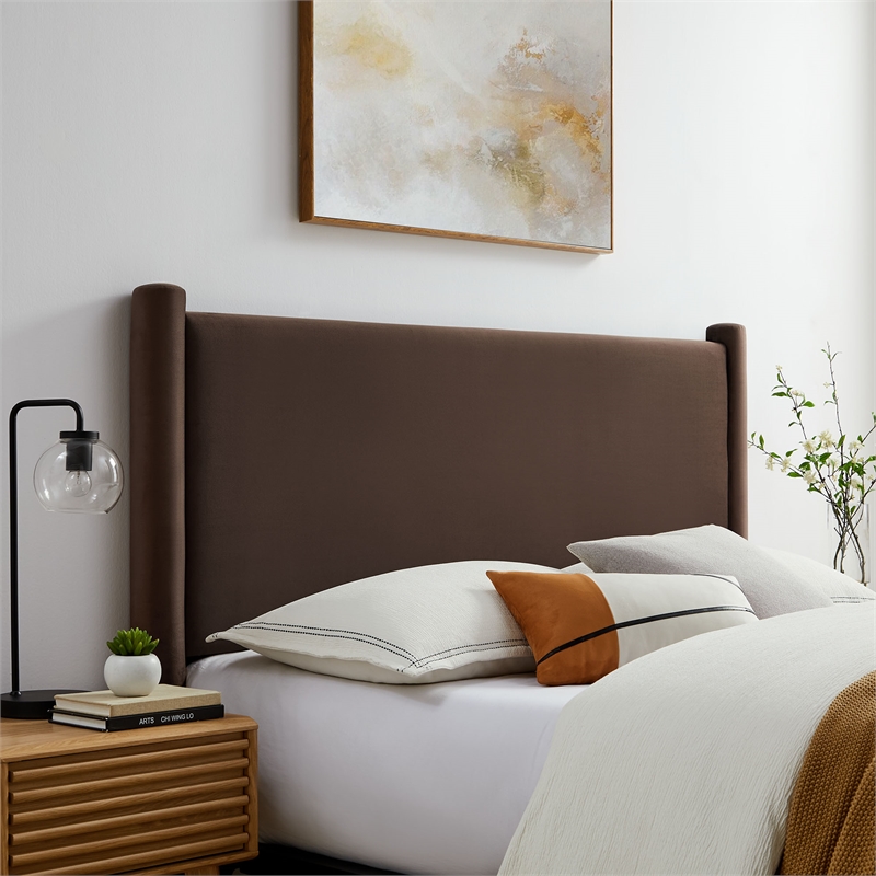 Rael Full Headboard in Chocolate Brown