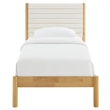 Olea Twin Platform Bed in Feather Oak