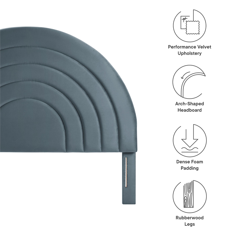 Solana Queen Headboard in Cadet Blue