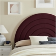 Modway Solana Arched Performance Velvet Upholstered Queen Headboard in Mulberry