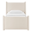 Modway Rael Performance Velvet Upholstered Twin Platform Bed in Alabaster