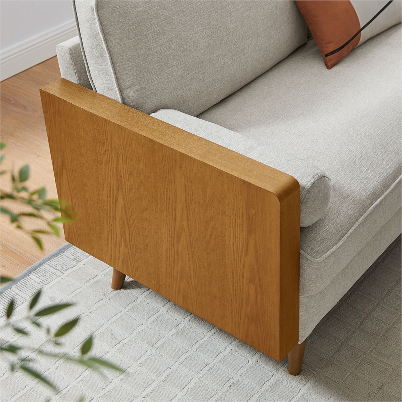 Kellan Sofa in Walnut Heathered Weave Ivory