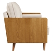 Modway Kellan Performance Velvet Upholstered 3-Seater Sofa in Walnut/Almond