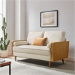 Modway Kellan Performance Velvet Upholstery 2-Seater Loveseat - Walnut/Alabaster