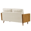 Modway Kellan Performance Velvet Upholstery 2-Seater Loveseat - Walnut/Alabaster