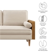 Modway Kellan Performance Velvet Upholstered 2-Seater Loveseat in Walnut/Almond