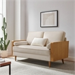 Modway Kellan Performance Velvet Upholstered 2-Seater Loveseat in Walnut/Almond