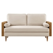Modway Kellan Performance Velvet Upholstered 2-Seater Loveseat in Walnut/Almond