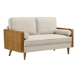 Modway Kellan Performance Velvet Upholstered 2-Seater Loveseat in Walnut/Almond