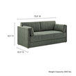 Modway Linden Upholstered Heathered Chenille Sofa in Eucalyptus