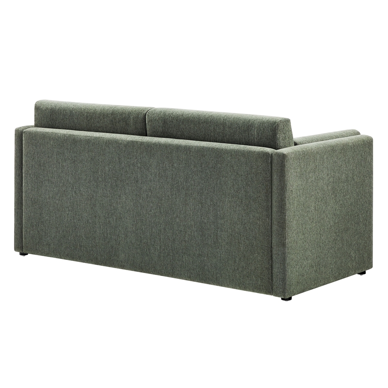 Modway Linden Upholstered Heathered Chenille Sofa in Eucalyptus