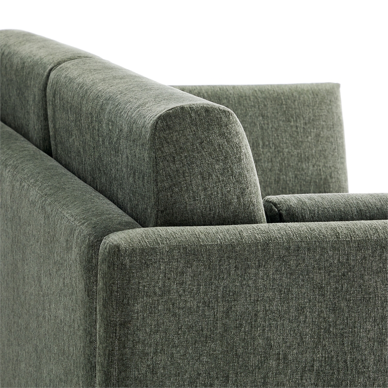 Modway Linden Upholstered Heathered Chenille Sofa in Eucalyptus