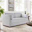 Modway Linden Upholstered Heathered Chenille Sofa in Newsprint