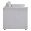 Modway Linden Upholstered Heathered Chenille Sofa in Newsprint