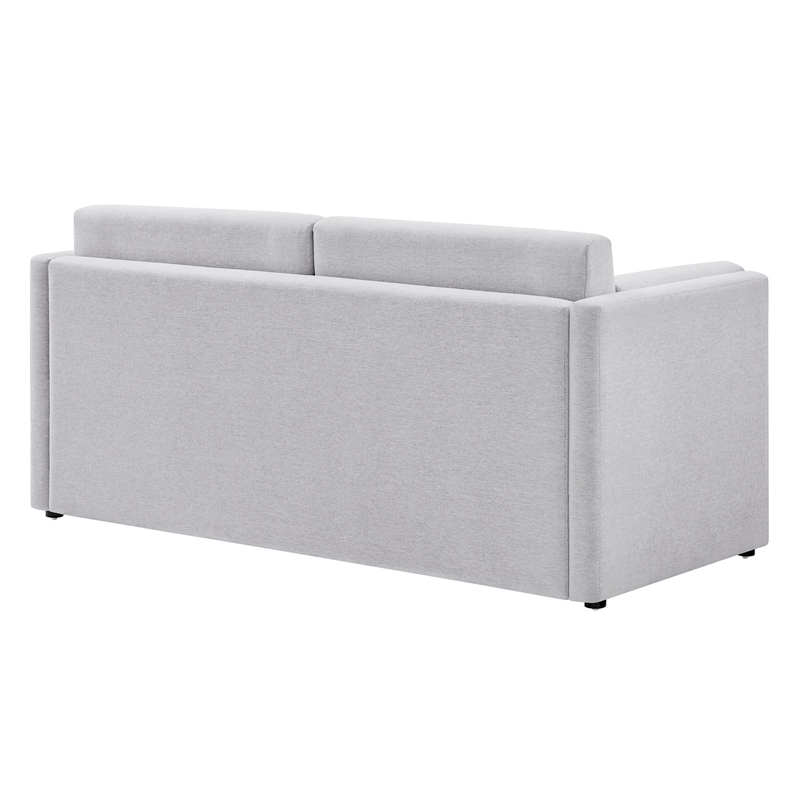 Modway Linden Upholstered Heathered Chenille Sofa in Newsprint