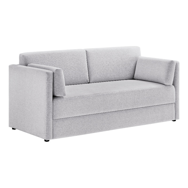 Modway Linden Upholstered Heathered Chenille Sofa in Newsprint