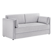Modway Linden Upholstered Heathered Chenille Sofa in Newsprint