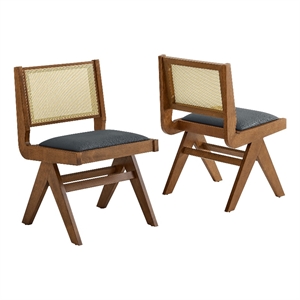 Thera Dining Side Chairs Set of 2 in Walnut Black