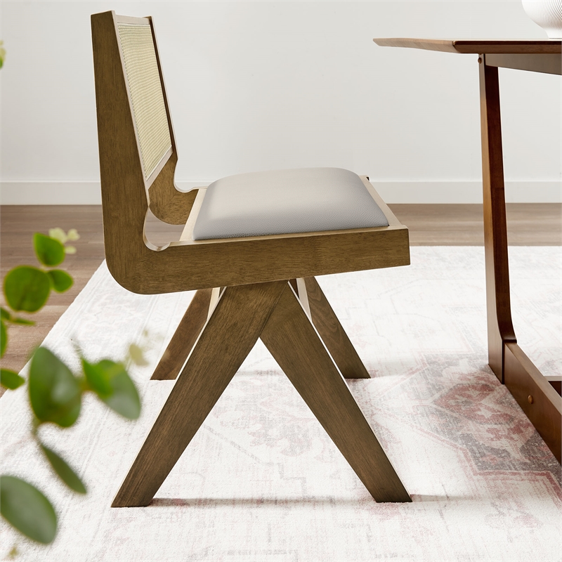 Thera Dining Side Chairs Set of 2 in Weathered Oak Stone