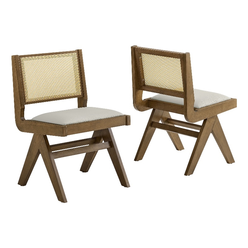 Thera Dining Side Chairs Set of 2 in Weathered Oak Stone