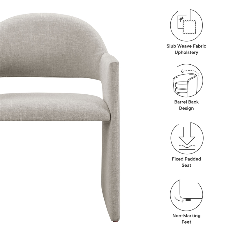 talia upholstered fabric dining armchair in linen