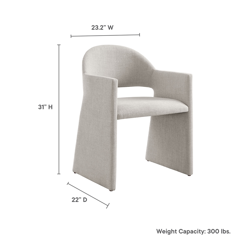talia upholstered fabric dining armchair in linen
