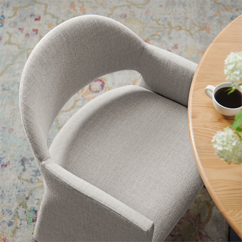 talia upholstered fabric dining armchair in linen