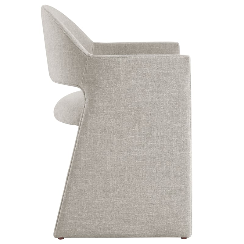 talia upholstered fabric dining armchair in linen