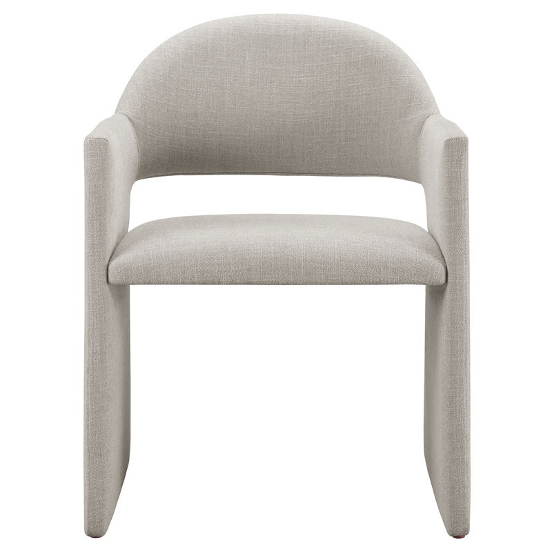 talia upholstered fabric dining armchair in linen