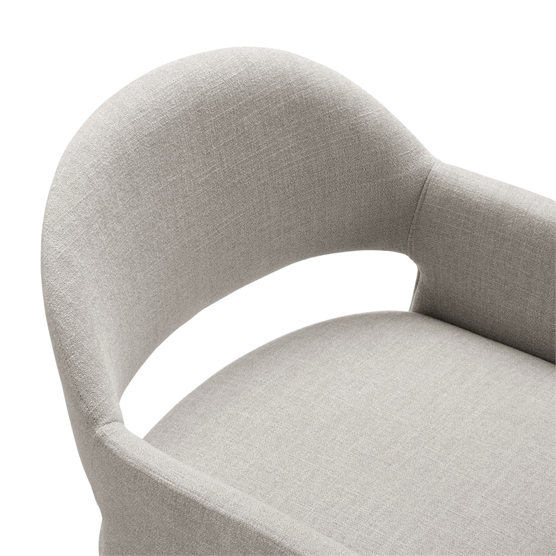 talia upholstered fabric dining armchair in linen
