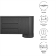 Duval Sideboard Storage Cabinet in Black