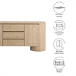 Duval Sideboard Storage Cabinet in Hickory Frost
