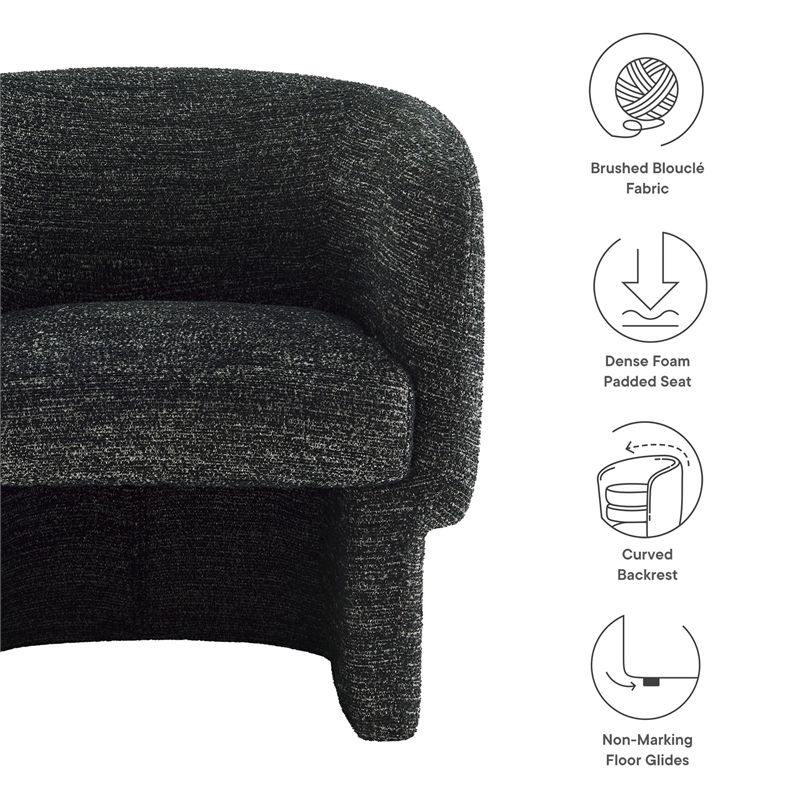 Muse Barrel Accent Chair in Charcoal