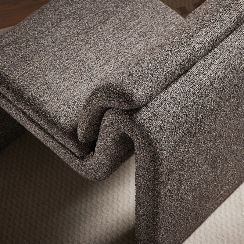 Modway Lume Boucle Fabric Upholstered Armless Accent Chair in Antique