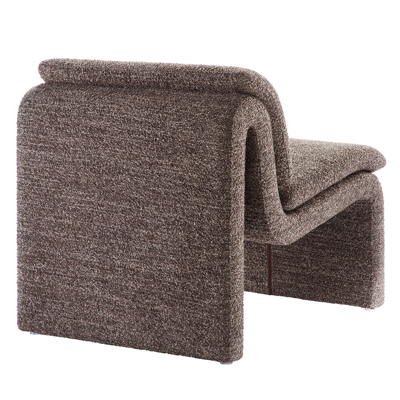Modway Lume Boucle Fabric Upholstered Armless Accent Chair in Antique