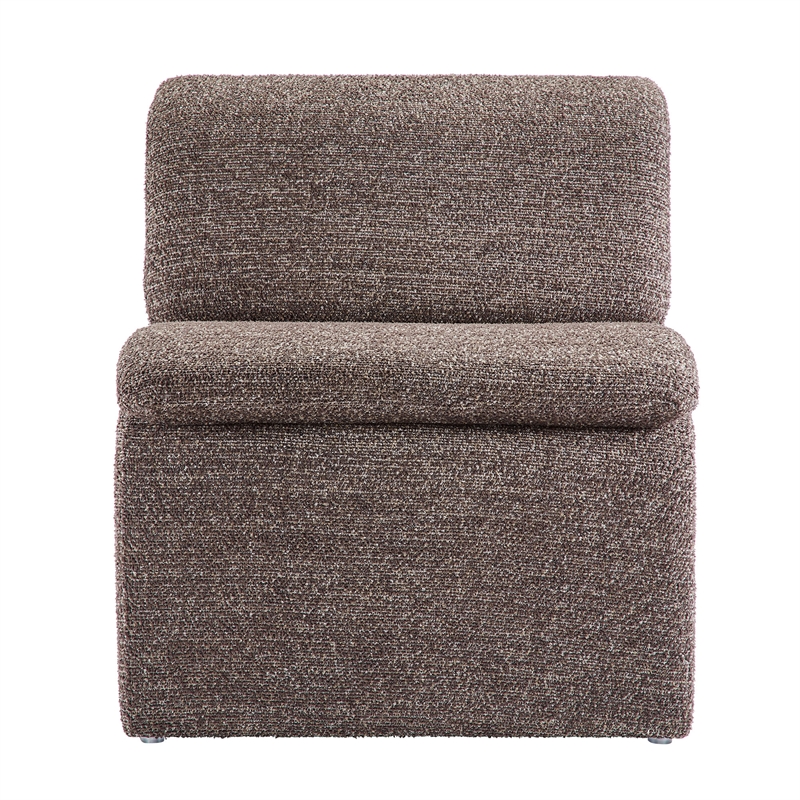 Modway Lume Boucle Fabric Upholstered Armless Accent Chair in Antique