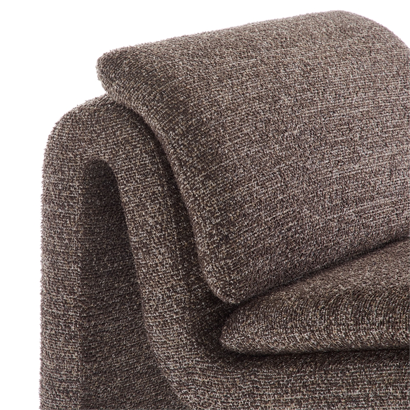 Modway Lume Boucle Fabric Upholstered Armless Accent Chair in Antique