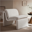 Modway Lume Boucle Fabric Upholstered Armless Accent Chair in Parchment