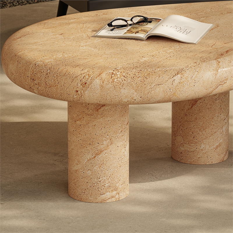 Elowen Coffee Table in Travertine