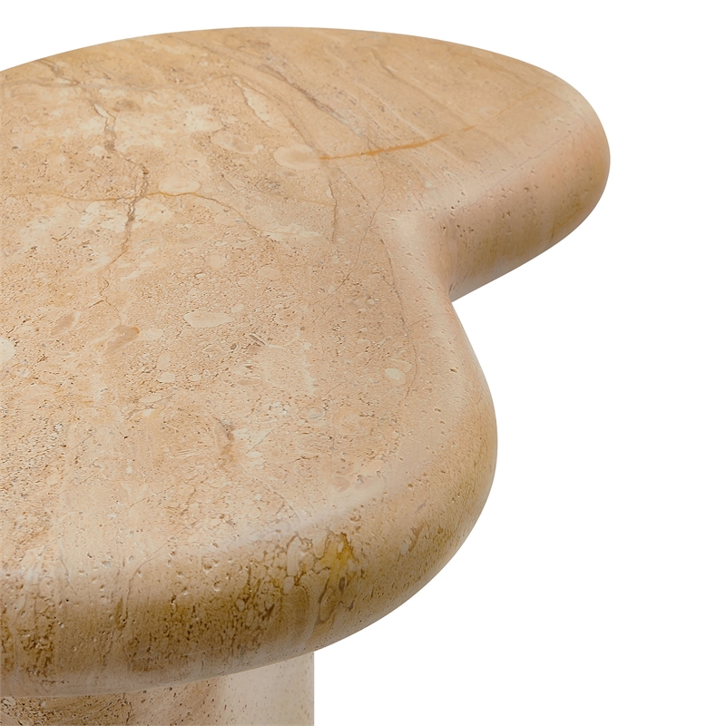 Modway Elowen Indoor/Outdoor Textured Faux Travertine End Table in Travertine