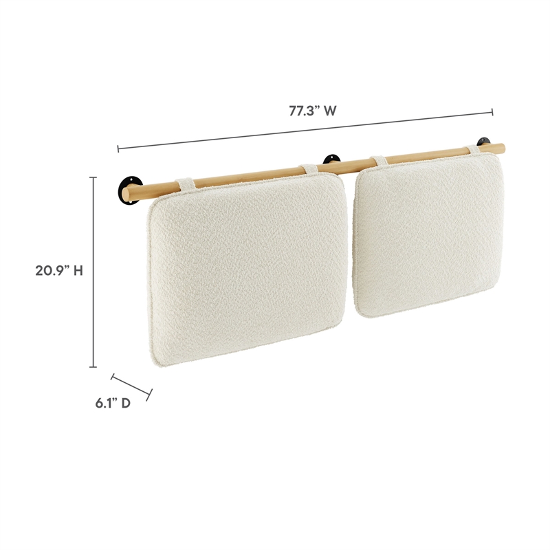 Anela King Size Headboard in Cream Natural
