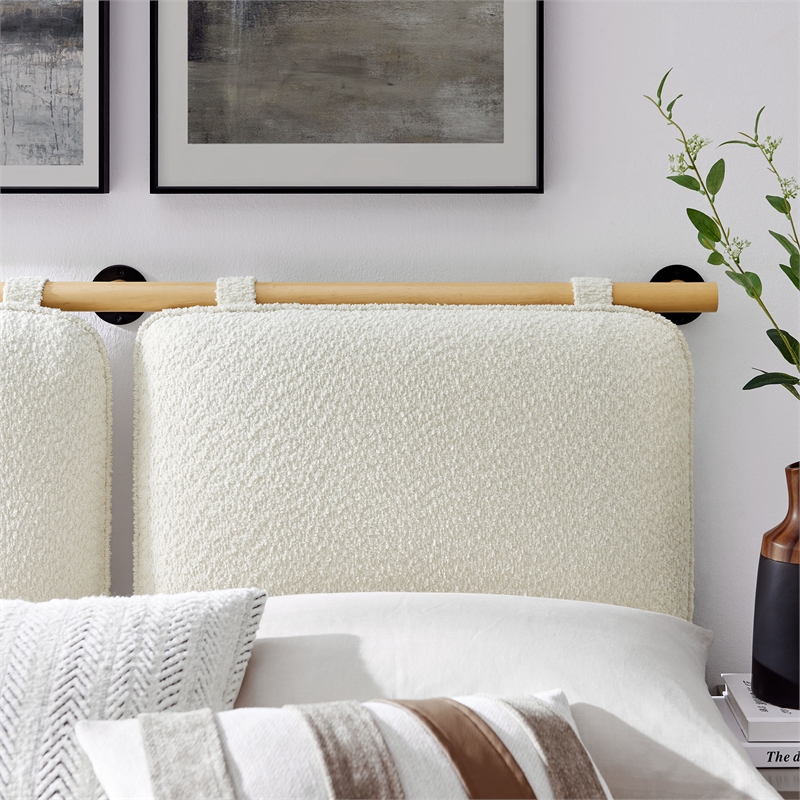 Anela King Size Headboard in Cream Natural