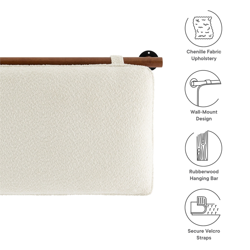 Anela King Size Headboard in Cream Walnut