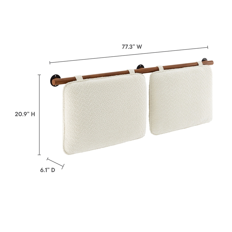 Anela King Size Headboard in Cream Walnut