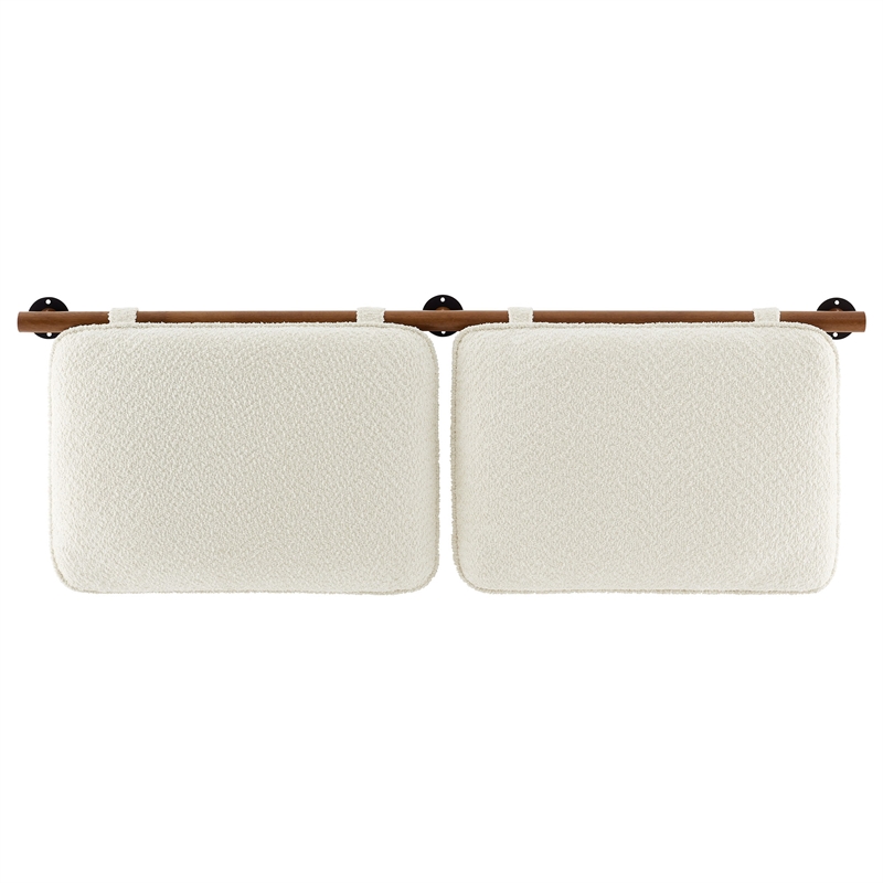 Anela King Size Headboard in Cream Walnut