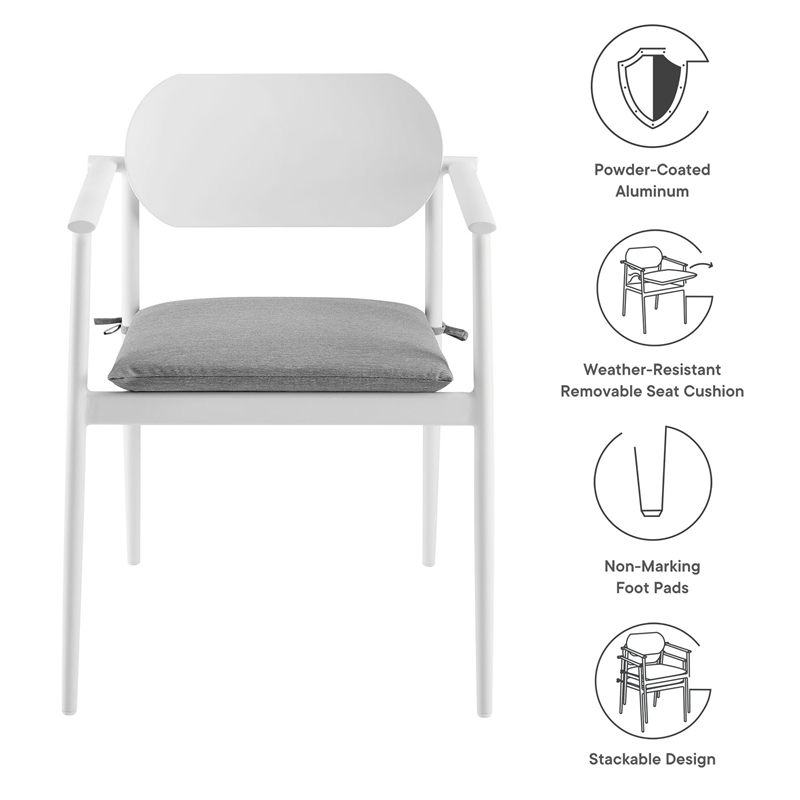 Aeris Dining Armchair Set of 2 in White