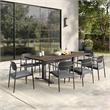 Modway Aeris Aluminum Outdoor 9-Piece Patio Dining Set in Charcoal