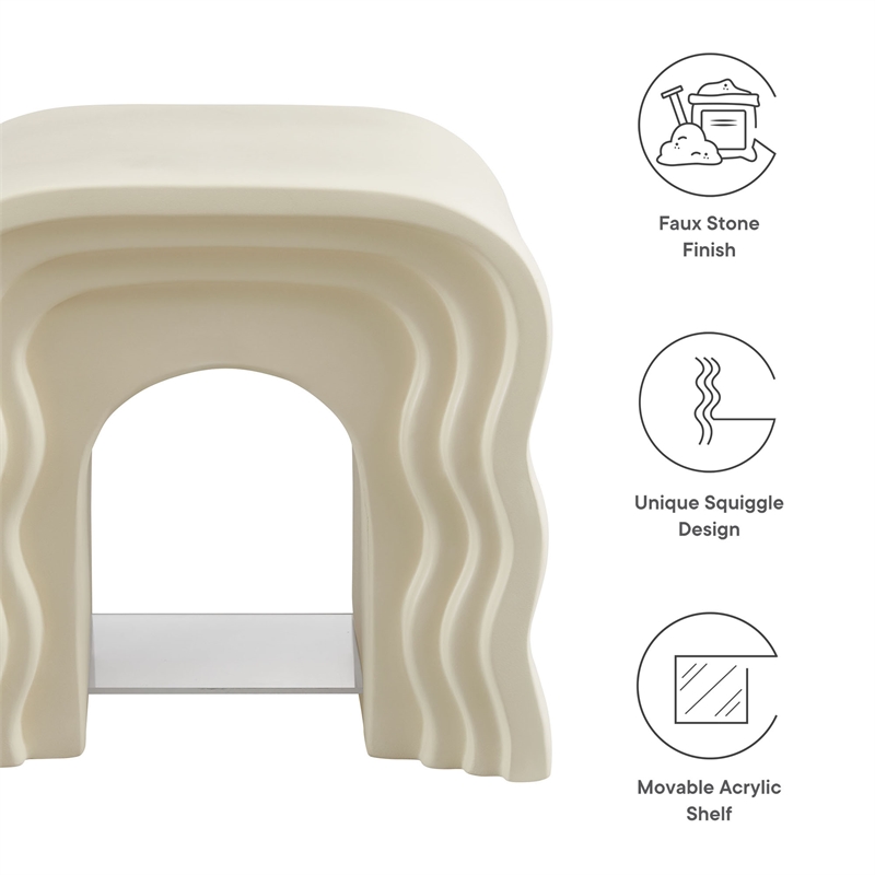 Jorin Side Table in Ivory