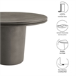 Brion Dining Table in Gray
